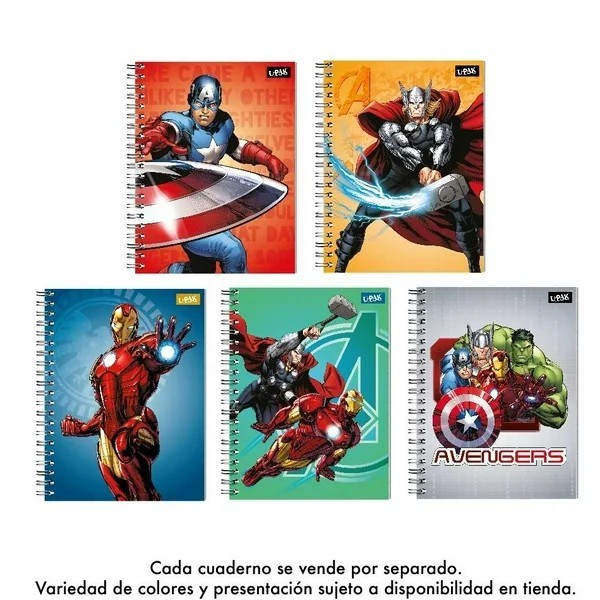 CUADERNO PROF. LOS VENGADORES DIPAK ESP. RAY 90H.COMB PZA